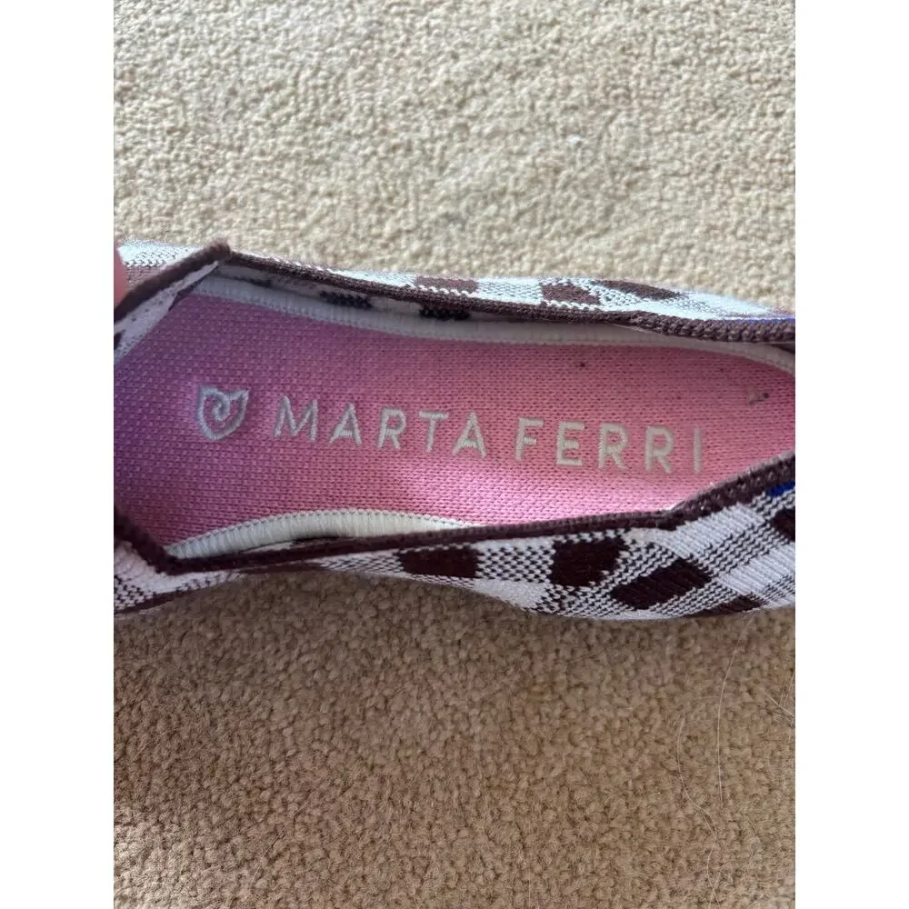 Rothy's x Marta Ferri Brown Gingham Check Merino Wool Loafer Flats